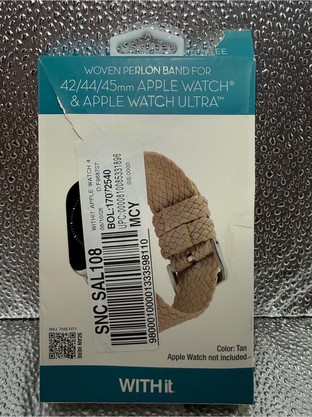 NEW Woven Perlon BAND FOR 42/44/45MM Tan Color APPLE WATCH Casual Modern classic